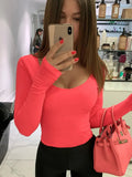 Woherb Women's 2024 Summer Sexy Fashion Sleeve Long Sleeves Slim Onesie A Hair-Outfit