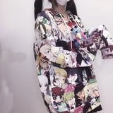 Autumn Amine Hoodies Cute Japan Women Harajuku Sweatshirts Fashion Kawaii Hoodie Pocket Casual Pullovers Tops Loose