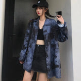 2022 Streetwear Harajuku Blouse Couple Shirt Women Men Clothing Blouses Bf Long Shirts Spring Autumn Turn-down Collar Casual