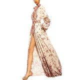 Spring And Summer New Star Fashion Holiday Casual Printed Shirt Long Dress Long
