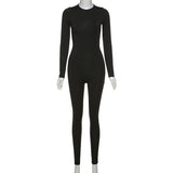 Solid Fitness Rompers Womens Jumpsuit Casual Black O Neck Long Sleeve Leggings Bodycon Body Femme Jumpsuit for Women 2023-Outfit