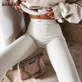 women sweatpants skinny jogging letter embroidery pants casual summer streetwear trousers 2020 high waist solid