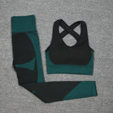 Piece Set Tracksuit Women Zipper Workout Long-sleeve Crop Top Tight Leggings Women Fitness Seamless