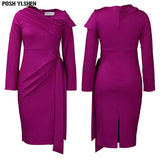 Bodycon Midi Dress African Dresses for Women 2023 Autumn Daily High Waist Bandage Long Sleve Robe Femme African Clothes-Outfit