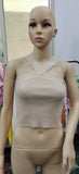 Woherb Cross Hanging Neck Knit Sling Small Vest Bare Back Tight Show Thin Bandage Wipe-Outfit