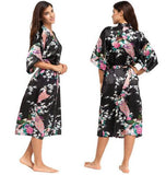 Kimono Robe Bathrobe Women Satin Robe Silk Robes Night Sexy Robes Night Grow For Bridesmaid Summer Plus SizeS-XXXL