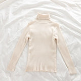 2021 Women Pullover Turtleneck Sweater Long Sleeve Knitted Soft Female Basic Tops Korean Fashion Ladies Jumper