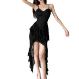 Woherb Summer New Women's Wear Pure Desire Wind Sexy Hot Girl Hollow Out Lace Package Hip Dress-Outfit
