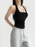 Girls White Hanging Neck Sling Vest Outside Wearing Women's Summer New Thin Back Shirt Long