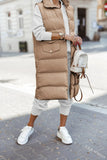 Single-Breasted Top Casual Fashion Mid-Length Autumn Winter Ladies Solid Color Polo Collar Slim Fit Vest Coat Sleeveless-Outfit