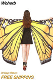 Cappa Women Butterfly Wings Costumes Pashmina Shawl Scarf Nymph Pixie Poncho Costume Accessory Peacock Wings Shawl-Outfit