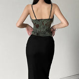 Woherb Summer New Women's Street Fashion Sexy Sling Crop Print Small Vest Woman-Outfit