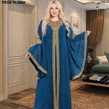 Piece Set Dress African Dresses for Women 2023 Traditional Gold Embroidery Clothing Islam Kaftan Abaya Musulman Robe Femme-Outfit
