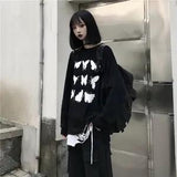 Butterfely Tops Women Cartoon Long Sleeve T Shirts Streetwear Summer Japan Loose Casual Cute High Street Tshirt