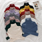 2021 Women Pullover Turtleneck Sweater Long Sleeve Knitted Soft Female Basic Tops Korean Fashion Ladies Jumper