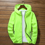 Thin Bomber Jacket Autumn Casual Plus Size Windbreaker Jacket Ultra-Light Solid Zipper Packable Slim Fit Outwear Coat