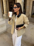 Women's Clothing 2025 Autumn Collar Long Sleeve Retro-Column Jacket Baseball Uniform Coat Women