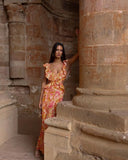 Women Sexy Hollow Out Printe Tierred Midi Dress Fashion U-necked Off Back Sleeveless Vestido 2023 Summer Lady Holiday Chic Robes-Outfit