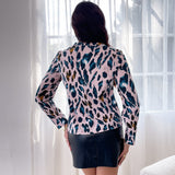 Print Office Loose Slim Chiffon