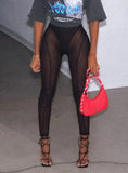 Sexy Black See Through Mesh Patch Slim Fit