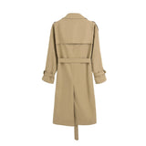 Brand New Women Trench Coat Long Double-Breasted Belt Blue Khaki Lady Clothes Autumn Spring Outerwear Oversize