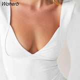 Women y2k Long Sleeve Solid T-Shirt Casual Square Collar Sexy Cropped Tops Basic Skinny Slim Sport Fit Pullovers Tees Streetwear-Outfit