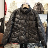 90% White Duck Down Jacket Women Ultra Light Down Coat Casual Loose Stand-Up Collar Clothes Waterproof Windproof