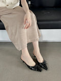 Woherb New Fall 2024 Dress With Low Heel Bow And Half