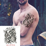 Waterproof Temporary Tattoo Sticker Pirate Ship Skull Flag Tatoo Water Transfer Fake Tatoo Flash Tatto Woman Man Kid 14.8*21