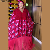 Hijab African National Sequins Party Dress Women Casual Sexy Lady Tassel Maxi Dress Ramadan Vintage Abayas Elegant Dress-Outfit