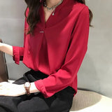 Plus Size Women Tops Women Chiffon Blouse Casual Long Sleeve Shirt Elegant Shirts Fashion Womens Tops and Blouses