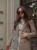 Autumn New Lattice Double Buckle Coat Personality Suit 2025 Top 5