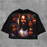T-Shirt Five-Sleeved Loose Hip-Hop Top Tide Brand