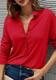 Formal Turn-down Collar Long Sleeve Solid