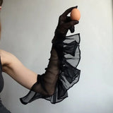 Solid Color Mesh Transparent Over Finger Fashion