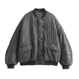 Women's Autumn And Winter Fashion Loose Pilot Shoulder Wide Water Wash Cotton Coat