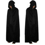 Hooded Cape Adult Death Cosplay Costumes Black Long Hooded Cloak Scary Witch Devil Role Play