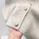 Old Money Style Casual Folded Round-Necked Vest Vest Women's Winter Sweater Coat Knitted Shoulder