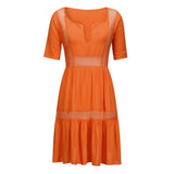 Summer Boho Dress V Neck Hollow Dress Short Sleeve Party Beach Sundress dresses woman party night summer dresses