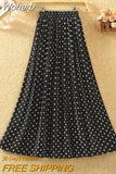 Women Summer Chiffon Floral Print Skirt High Waist A-line Elegant Skirts Beach Many Colors Mid-length Skirt QT1615-Outfit