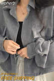 Corduroy Shirt for Woman Elegant Chic Woman Shirt Double Pocket Shirt Coat Autumn and Winter 2023 New Casual Jacket Korean-Outfit