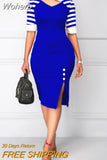 Bodycon Dresses for Women 2023 Summer Party Dress Dashiki Stripe Patchwork Ankara Clothes Plus Size Christmas Robe Femme-Outfit