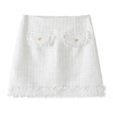 New Woolen Short Vest Woolen Mini Skirt Suit-Outfit