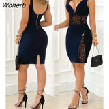 Autumn Women Contrast Lace Zipper Bodycon Dress 2022 New Femme Back Slit Mini Skinny Robe Office Lady Clothing traf-Outfit