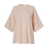 2022 Stylish Autumn Tops Women's Solid Blouses Female Loose Tunic Work Office Chemise Oversize Casual Long Sleeve