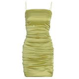 Ladies Sling Strap Bodycon Dress Women Street Club Stylish Solid Slim Short Vestidos Summer Strappy Backless Beach