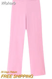 Women Elegant Pink Pocket 2 Piece Set Fashion Single Breasted Long Sleeve Coat High Waist Pants Suits Chic High Street Outfits-Outfit