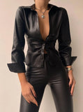 Classic Long Sleeves Leather