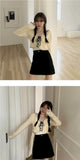 Tshirt Women T Shrit Wave Side Lace-up Cardigan Top Korean Autumn Repair Body Short Long-sleeved T-shirt Harajuku