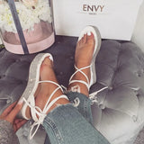 Summer Sandals Fashion Rhinestone Women's Shoes Open Toe Low Heel Outdoor platform Sandals Plus Size 43